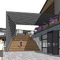 Modern Urban Commercial Street Design Featuring High Rise Buildings And Green Public Spaces