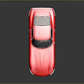 Red Classic Sports Car With Sleek Body Black Roof And Silver Wheels On Reflective Surface
