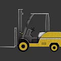 Yellow Heavy Duty Industrial Forklift With Front Forks And Cab