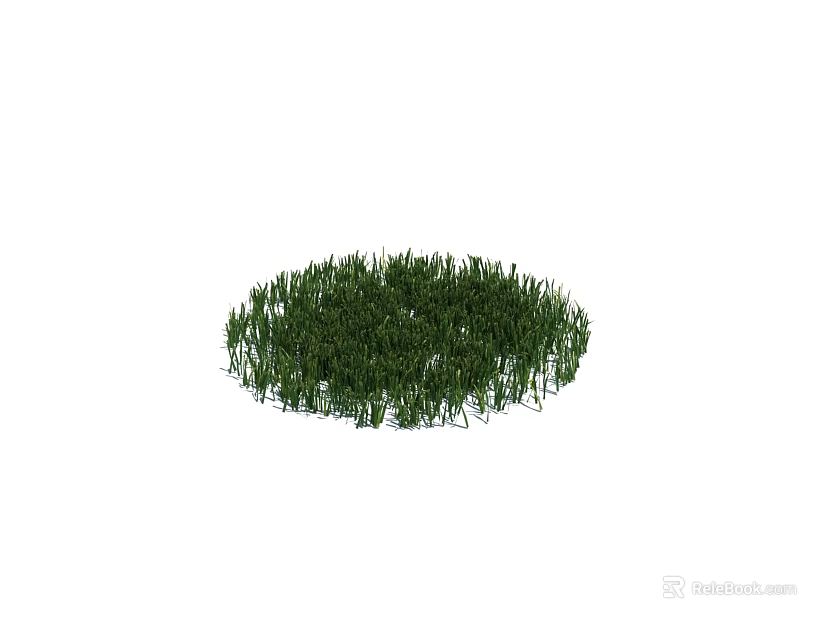 Lush Green Circular Grass Patch With Fresh Natural Texture And Even Growth 3d model 