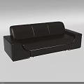 Modern Black Leather Three-Seater Sofa With Sleek Design And Comfortable Seating 3d model