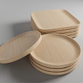 Japanese Wooden Dish Whole Wooden Dish Japanese Tray Cup Holder Dessert Plate Square Tray Square Dish Tray 3d model