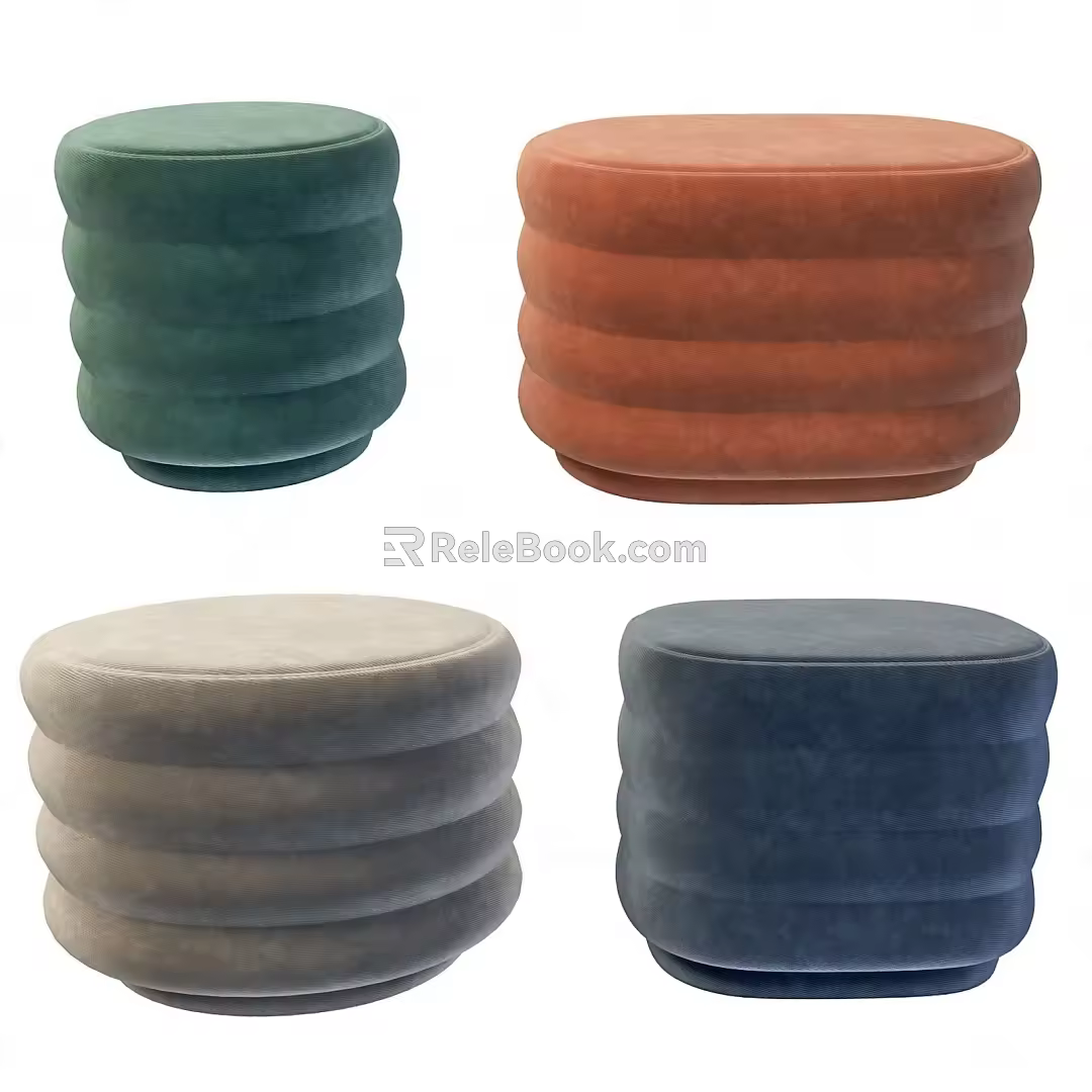 Modern stool combination 3d model