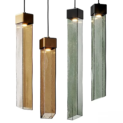 Modern Cylindrical Glass Pendant Lights In Various Colors For Home Interior Decor 3d model