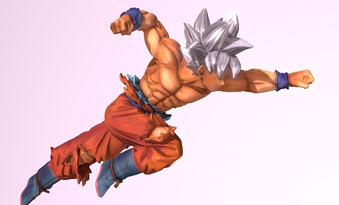 Goku Fist Goku Hand-made Silver-haired Goku Anime 3d model