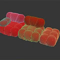 Modern Red Modular Sofa With Rounded Cushions And Stylish Design 3d model