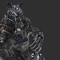 Mythical Wolf Creature Character With Detailed Armored Exoskeleton Design