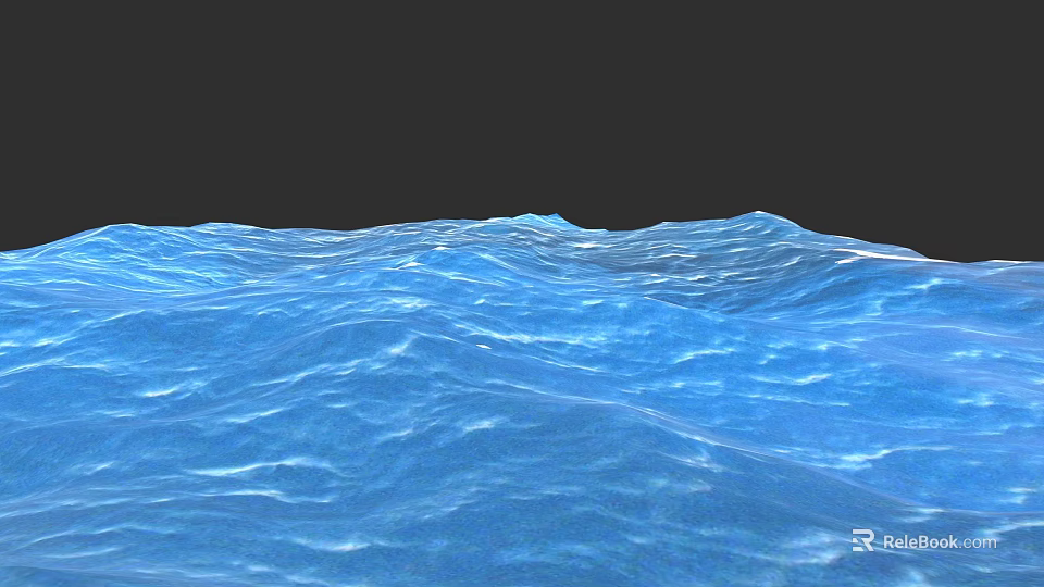 Detailed Blue Micro Terrain With Wavy Surface And Textured Patterns 3d model
