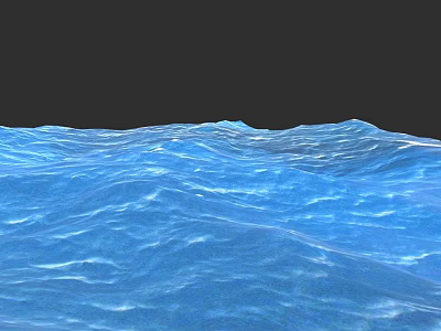 Detailed Blue Micro Terrain With Wavy Surface And Textured Patterns 3d model