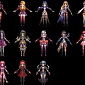 Diverse Game and Movie Characters with Anime Style Costumes and Unique Designs