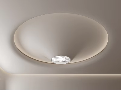 Modern Ceiling Design With Sleek Curved Round Shape And Ambient Lighting 3d model