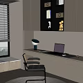 Study Desk Laptop Lamp 3d model