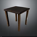 Rustic Vintage Wooden Table With Dark Tabletop And Sturdy Wooden Legs For Home Decor