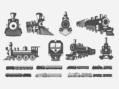 Vehicle Railcar Train Steam Train Silhouette Carving Pattern 3d model