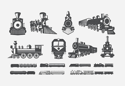 Vehicle Railcar Train Steam Train Silhouette Carving Pattern 3d model