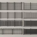 Various Metal Railings Designs With Different Patterns And Styles 3d model