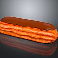 Delicious Flaky Layered Orange Eclair Pastry Topped With Smooth Chocolate Glaze