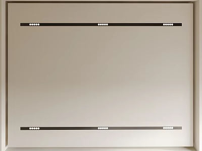 Modern Interior Ceiling Design With Minimalist Horizontal Black Lines And White Surface 3d model
