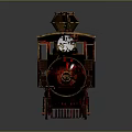 Vintage Atlantic Express Steam Train Model With Red And Gold Accents