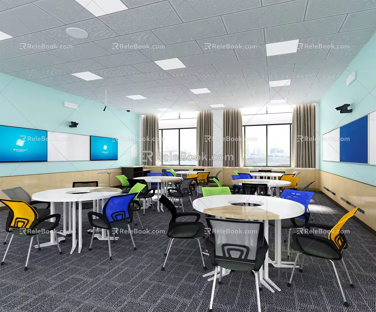 Modern classroom wisdom classroom 3d model