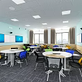 Modern classroom wisdom classroom 3d model