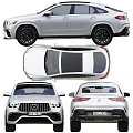 Silver Mercedes SUV Front And Rear Exterior Views