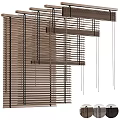 Modern Wooden Window Blinds With Horizontal Slats Design For Home Interior Decor