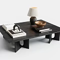 Modern Black Coffee Table With Books Table Lamp Bowl And Decorative Object 3d model