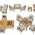 Modern Interior Table And Chair Combinations With Wooden Design And Comfortable Seats