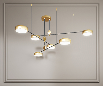 Light Luxury Chandelier Combination 3d model