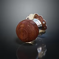 Modern Wooden Door Knob With Polished Metal Base For Interior Home Use