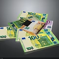 Household Organizing Tools Paper Clips Securing Stacks Of 100 Euro Banknotes