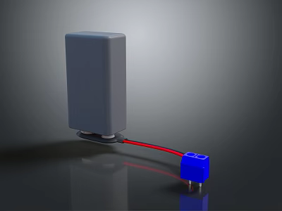 Daily Use Electrical Appliance With Gray Main Body Black Base Red Wire And Blue Plug 3d model