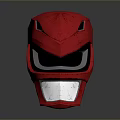 Red Character Helmet Design With Metallic Visor And Shiny Finish
