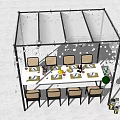 Outdoor Dining Table And Chairs Set With Transparent Canopy White Green Decorative Balls