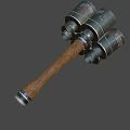 Two Silver Metal Hammers With Wooden Handle As Traditional Weapon
