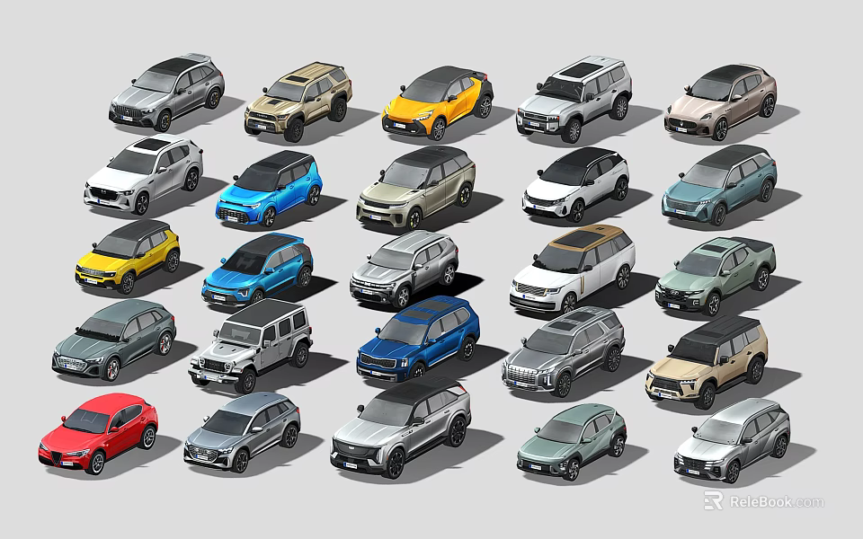 Diverse Collection Of Colorful Cars Featuring Various Models And Styles 3d model 