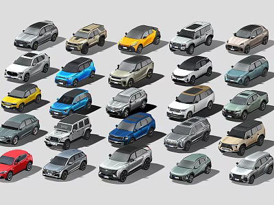 Diverse Collection Of Colorful Cars Featuring Various Models And Styles 3d model