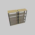 Contemporary Interior Storage Shelf Unit With Metal Frame And Multiple Shelves