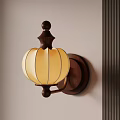 Classic Wooden Wall Lamp With Cream Colored Shade For Indoor Home Decoration