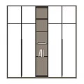 Modern Wardrobe Design With White Panels Open Shelf Lighting And Black Handles