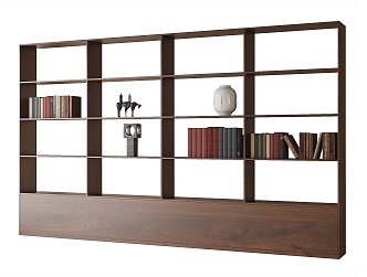 Bookshelf Storage Rack Books Ornaments 3d model