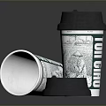 Green And White Disposable Paper Cups With Lids And Recyclable Symbol For Daily Use