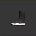 Gray Zipper Boots With White Soles For Comfortable Daily Use