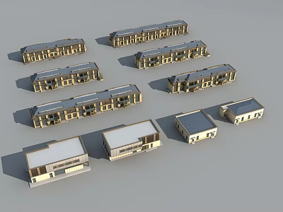 Aerial Planning of Residential Building Layout Design with Multiple Architectural Models 3d model