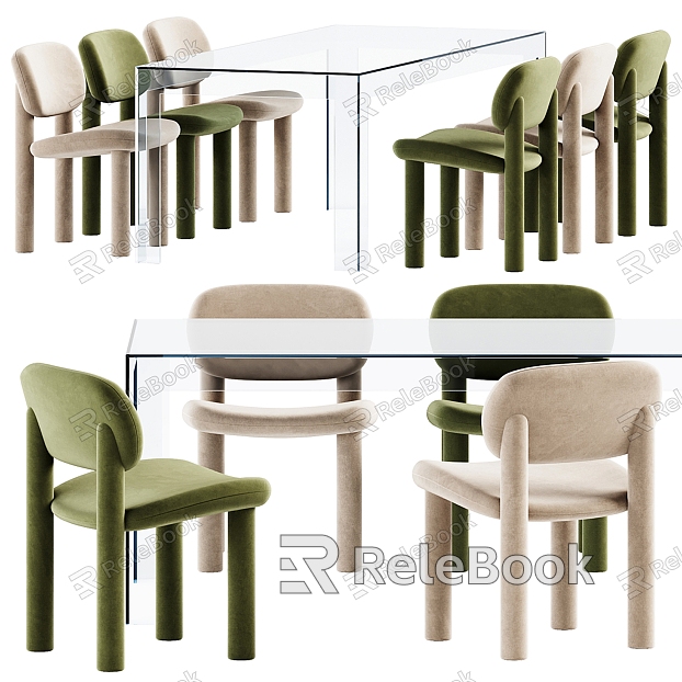 Modern Dining Table and Chair Combination model