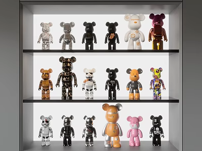 Toy doll hand-made violent bear 3d model