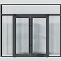 Modern Glass Windows And Doors With Black Frames In Different Styles 3d model