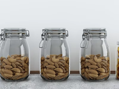 Airtight Glass Spice Jars Perfect For Storing Nuts And Spices 3d model