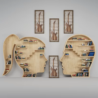 Nordic Bookcase Features Bookcase Combination 3d model